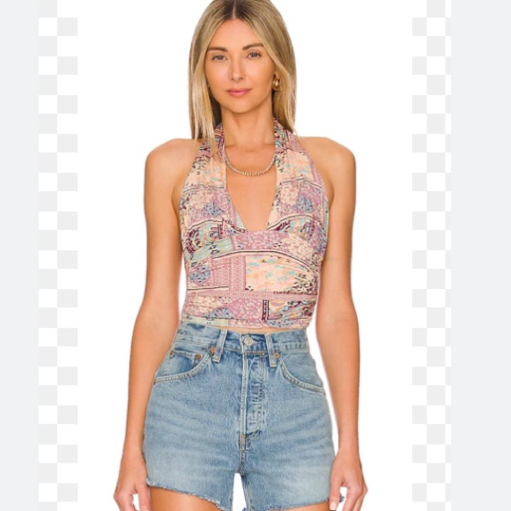 NWT Free People Printed Heather Top Lilac
Combo. Size XS